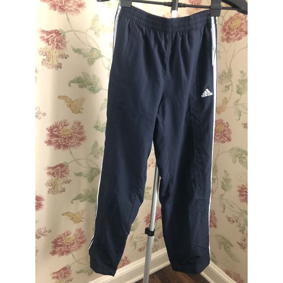 Adidas Activewear Cropped Elastic Striped Black Track Pant Boys Medium - Picture 3 of 3